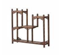 MagiDeal Présentoir à Thé en Bois Sculpté avec, Étagère De Style Chinois Nouveau, Modèle 06, avec Deux Niveaux Hauts Et Un Niveau Central Bas. Dimensions 34x7.5x30cm.