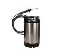 MagiDeal Pulvérisateur Automobile Réservoir Pulvérisation Pression Appareil Nettoyage Intensif Corps Cylindrique Acier INOX Tuyau Spiralé Poignée Confort, 9.5L