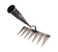 MagiDeal Râteau Désherbeur, Outil de Désherbage, Rateau de Désherbage Berthaus, Rateau de Jardin Robuste en Acier au Manganèse, Râteau à Main pour Planter, Cultiver La Pelouse, sans Manche, 7 Dents