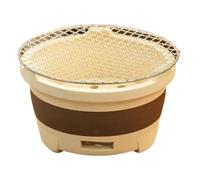 MagiDeal Réchaud à Charbon en céramique avec Grille en Acier Inoxydable, léger et aéré, idéal pour Le Camping et Design Rond, Size M