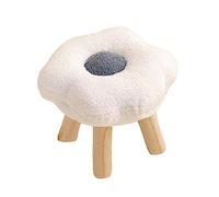 MagiDeal Repose-Pieds Repose-Pieds avec Pied en Bois Pouf Polyvalent Forme de Fleur antidérapante Mignon sous Le Bureau Canapé Tabouret pour Chambre à Coucher, Blanche