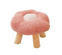 MagiDeal Repose-Pieds Repose-Pieds avec Pied en Bois Pouf Polyvalent Forme de Fleur antidérapante Mignon sous Le Bureau Canapé Tabouret pour Chambre à Coucher, Rose
