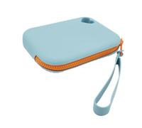MagiDeal Sac à cosmétiques en Silicone, trousse de toilette de voyage, sac à bijoux, étui de rangement souple, Mini organisateur de maquillage pour écouteurs, Bleu