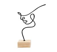 MagiDeal Sculpture de de Visage Abstrait en métal Une Ligne de Fer Statue de tête féminine pour Ornement de Table, Je