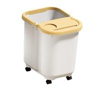 MagiDeal Seau de bain de pieds pratique et portable, pour pédicure, lavage des pieds avec points de massage, Blanc Jaune, L with Wheels