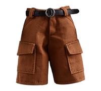 MagiDeal Short cargo pour figurine articulée, masculin musclé, idéal pour habiller et porter une poupée à l'échelle 1:9 ou 1:12, Boucle Ronde Marron