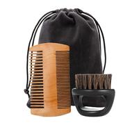 MagiDeal soins pour barbe et pour homme, 2 pièces, portable, cadeau pour la fête des pères, avec pochette, accessoires, peigne double, Poignée En Pp