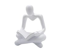 MagiDeal Statue Abstraite de penseur Figurine Humaine Sculpture en résine d'art pour décor de bibliothèque de café, Blanche
