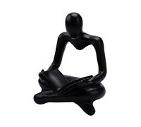 MagiDeal Statue Abstraite de penseur Figurine Humaine Sculpture en résine d'art pour décor de bibliothèque de café, Noir
