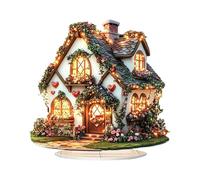 MagiDeal Statue de maison Sculpture en acrylique Bureau Double face Imprimé Table Pièce maîtresse Collection Salon Table Ornement Figurine, Style B