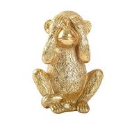 MagiDeal Statues d'animaux décor maison or intérieur résine artisanat singe Figurine Sculptures, Ne vois pas de mal