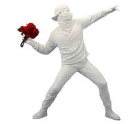 MagiDeal Statues de Lanceur de Fleurs en résine Sculptures à thème Anti-Guerre Accessoires de décoration Ornements Modernes Collection de, Blanc