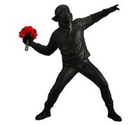 MagiDeal Statues de Lanceur de Fleurs en résine Sculptures à thème Anti-Guerre Accessoires de décoration Ornements Modernes Collection de, Noir