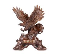 MagiDeal Statuette Aigle Figurine Aigle Sculpture Oiseau Décor Résine Finition Bois avec Accents Dorés Raffinés Plaque Dorée en et Base Artistique, Grand