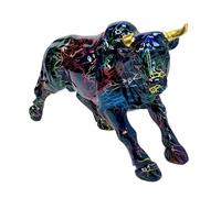 MagiDeal Statuette de taureau, figurine de collection, centre de table, sculpture d'art, ornement pour entrée, cadeau de pendaison de crémaillère, meuble, Noir