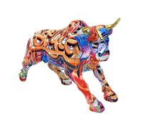 MagiDeal Statuette de taureau, figurine de collection, centre de table, sculpture d'art, ornement pour entrée, cadeau de pendaison de crémaillère, meuble, Oranges