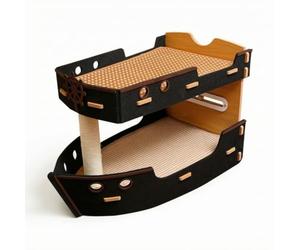 MagiDeal Structure d'Escala pour Chat à UX Niveaux avec Niche en Forme Bateau et Surface Griffa pour Animaux Domestiques Adapté aux Pièces Vie