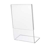 MagiDeal Support de panneau de bureau transparent, support de menu, porte-documents, support de panneau incliné à l'arrière, présentoir en acrylique pour, 100x150mm