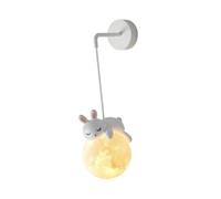 MagiDeal Suspension Lumineuse Blanche en Forme de Boule laiteuse, Lampe Suspendue 3D Effet Lune, décoration Nordique pour Chambre d'enfant, Chambre de, Lapin