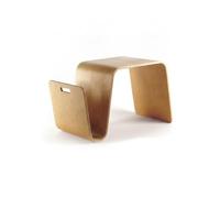 MagiDeal Table Basse Designers Table d'Appoint Basse Nordique Table Basse Courbée Table de Chevet Bois Massif avec Rangement Magazine pour Salon Chambre Balcon, Couleur Bois De Frêne