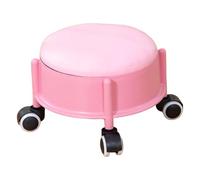 MagiDeal Tabouret à roulettes pivotant à 360°, siège à langer, roulettes pivotantes universelles multi-usages, tabouret bas pour la maison, la cuisine, le, Rose