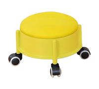 MagiDeal Tabouret à roulettes pivotant à 360°, siège à langer, roulettes pivotantes universelles multi-usages, tabouret bas pour la maison, la cuisine, le, Jaune