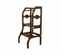 MagiDeal Tabouret d'apprentissage pour Enfant Tour Tabouret Marche Enfant Meuble Bois Pliable Convertible Gain de Place Surface Lisse pour Apprentissages Adapté à Cuisine Lavabo Jeux, Marron