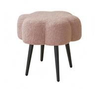 MagiDeal Tabouret de Maquillage Tabouret Coiffeuse Banc Vanity Chaise Pouf avec Assise Ronde Ergonomique et Finition Textile Moelleuse Adapté pour Chambre Coiffeuse, Rose