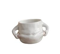MagiDeal Tasse à café en céramique Pinch Belly, Tasse à Eau, Blanche Durable avec poignées, Joli Cadeau de Pendaison de crémaillère, Tasses Amusantes pour