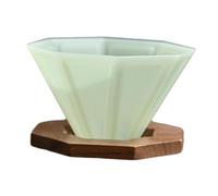 MagiDeal Tasse à café Origami avec support en bois de noyer, cafetière à filtre légère et portable, robuste, Vert