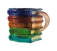MagiDeal Tasse à thé en verre avec poignée, motif livre peint, décoration d'intérieur, bibliothèque, cadeau idéal pour écrivain, Style B