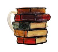 MagiDeal Tasse à thé en verre avec poignée, motif livre peint, décoration d'intérieur, bibliothèque, cadeau idéal pour écrivain, Style A