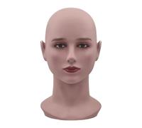 MagiDeal Tête de mannequin chauve, tête d'entraînement facile à transporter, tête de mannequin multifonctionnelle, support de perruque pour salon de coiffure,