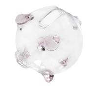 MagiDeal Tirelire Cochon en Verre Transparent, à casser, à à la Maison ou pour Une fête de Naissance ou Un Festival. Idéale pour Les fêtes prénatales et, Rose 9x8cm