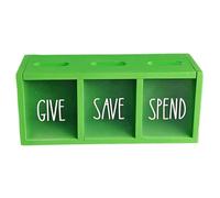 MagiDeal Tirelire en Bois à Compartiments, idéale pour économiser l'argent des Enfants à la Maison, dans Une Chambre d'enfant ou Un Salon, Vert