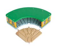 MagiDeal Train en bois maison ronde hangar de Train en bois Durable Compatible avec la plupart des ensembles ferroviaires de marque jouet de Train en bois pour