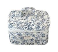 MagiDeal Trousse de Maquillage Florale, Pochette de Rangement Polyvalente, Trousse à Cosmétiques Tendance, Trousse de Toilette pour Demoiselles D'honneur, Cade, bleu foncé