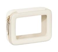 MagiDeal Trousse de Maquillage Transparente, Petite Trousse de Maquillage avec fenêtre Transparente, étanche, pour Femme, de Toilette, pour épouse et mère, Blanc