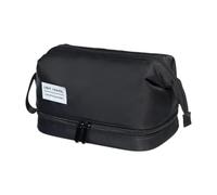 MagiDeal Trousse de toilette de voyage séparée sèche et humide, grand compartiment avec poignée de transport, trousse de maquillage résistante à l'eau avec, Noir