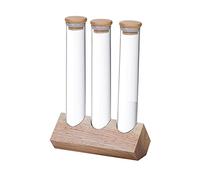 MagiDeal Tubes à essai en Verre avec Porte-Support Boîte Transparente hermétique pour Garde-Manger Épices Farine