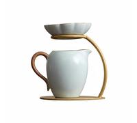 MagiDeal Verseuse en Céramique pour Thé avec Passoire Support Présentant Texture Type Jade et Émail Subtil pour Infusion Traditionnelle Convient Salle à Manger Table de Salon, Bleu Ciel, Gobelet Uni