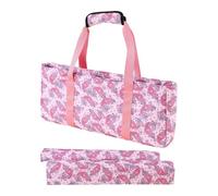 MagiDeal Vide pour Mahjong américain avec 2 Rouleaux, Pochette de Rangement zippée pour Le Transport, idéal pour Les Amateurs de Jeux de société et Les, Rose