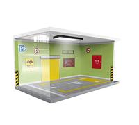 MagiDeal Vitrine de modèle à l'échelle 1/24 avec lumières Garage Diorama Modèle d'affichage de comptoir pour la collection d'affichage Modèle de