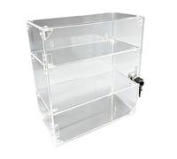 MagiDeal Vitrine en acrylique avec serrure à clé, meuble rangement multifonctionnel verrouillable pour figurines bureau ou d'action, Trois Couches