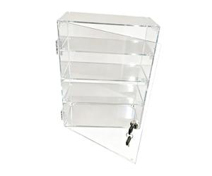 MagiDeal Vitrine en acrylique avec serrure à clé, meuble rangement multifonctionnel verrouillable pour figurines bureau ou d'action, Quatre Couches