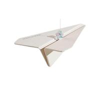 MagiDeal Voiture suspendue Ornement d'avion Perfume de voiture Universal Signing Rewiew Mirror Pendentif Paper Airplane Pendant, Blanc Beige