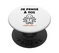 Magie Citation Halloween Je Pense a toi Humour Poupée Vaudou PopSockets PopGrip Adhésif