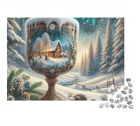 Magie d'hiver Puzzle 1000 Pièces - Challenge Zen, Carte Géographique À Assembler, Poster Inclus, Cadeau Éducatif, 38x26cm/1000pcs