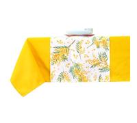 MAGIE DI CASA Festa della donna - Nappe printemps été - Idéale comme cadeau et décoration de table avec motifs mimosa - Fabriquée en Italie (MIMOSA, chemin de table 46 x 140 cm)