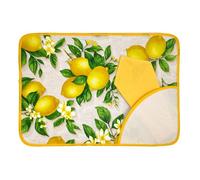 MAGIE DI CASA Set de table américain à broder avec serviette - Ensemble petit-déjeuner en Etamine avec poche d'angle - Fabriqué en Italie (Citron)